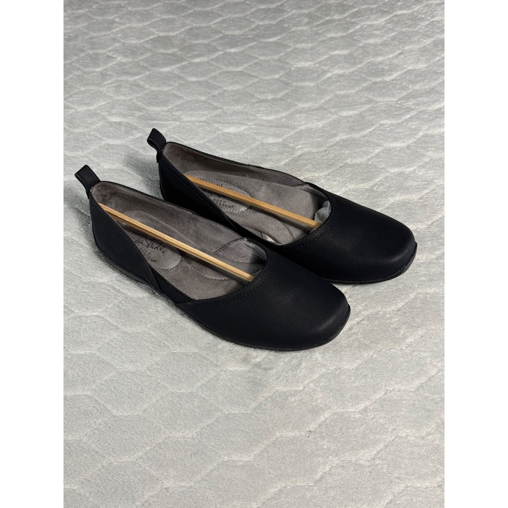 LifeStride Diana Womens Black Sueded Comfort Slip On Flats Shoes Size 6M NEW